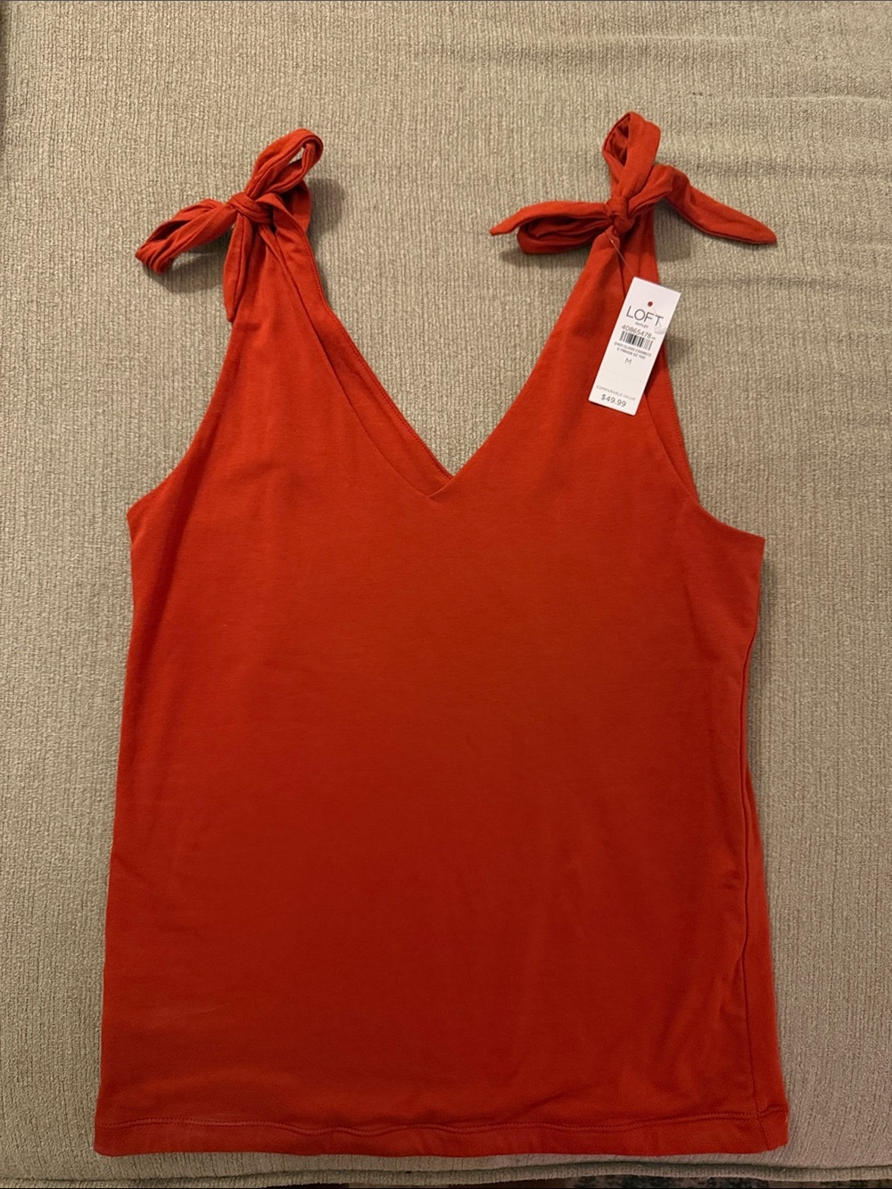 LOFT Orange Tie-Shoulder V-Neck Camisole